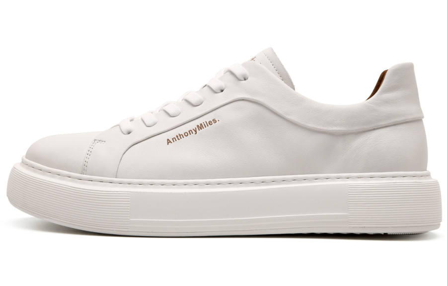 Anthony Miles Cow Leather Stylish Skateboarding Shoes Men's White