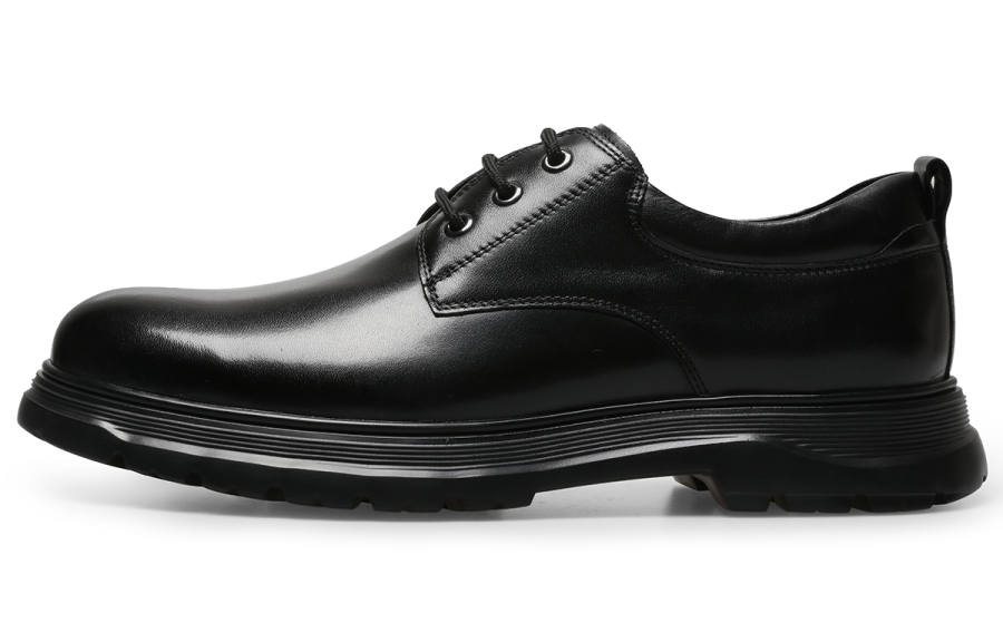 ELLE HOMME Top Grain Cow Leather Casual Shoes Men's Black