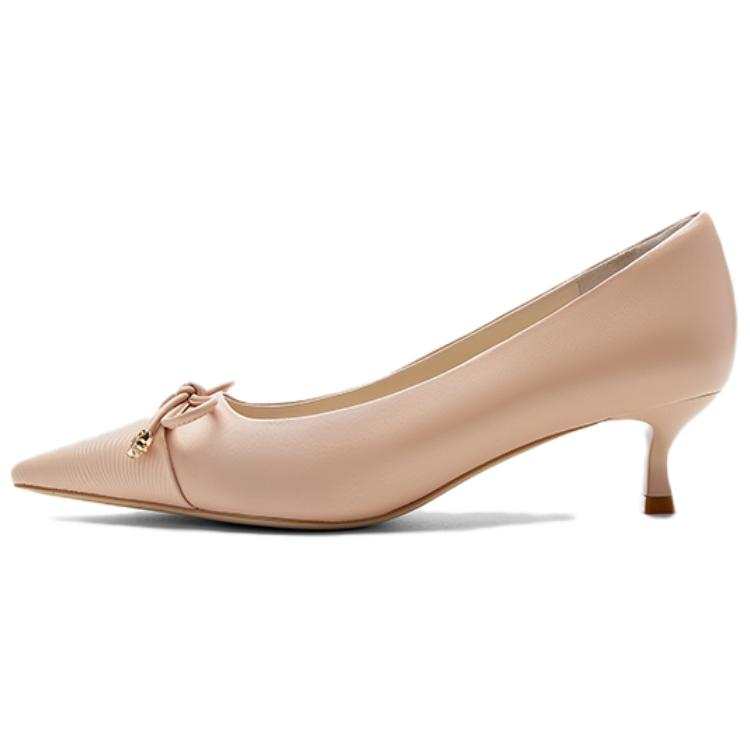 NINE WEST Sheepskin Flared Heel High Heels Women's