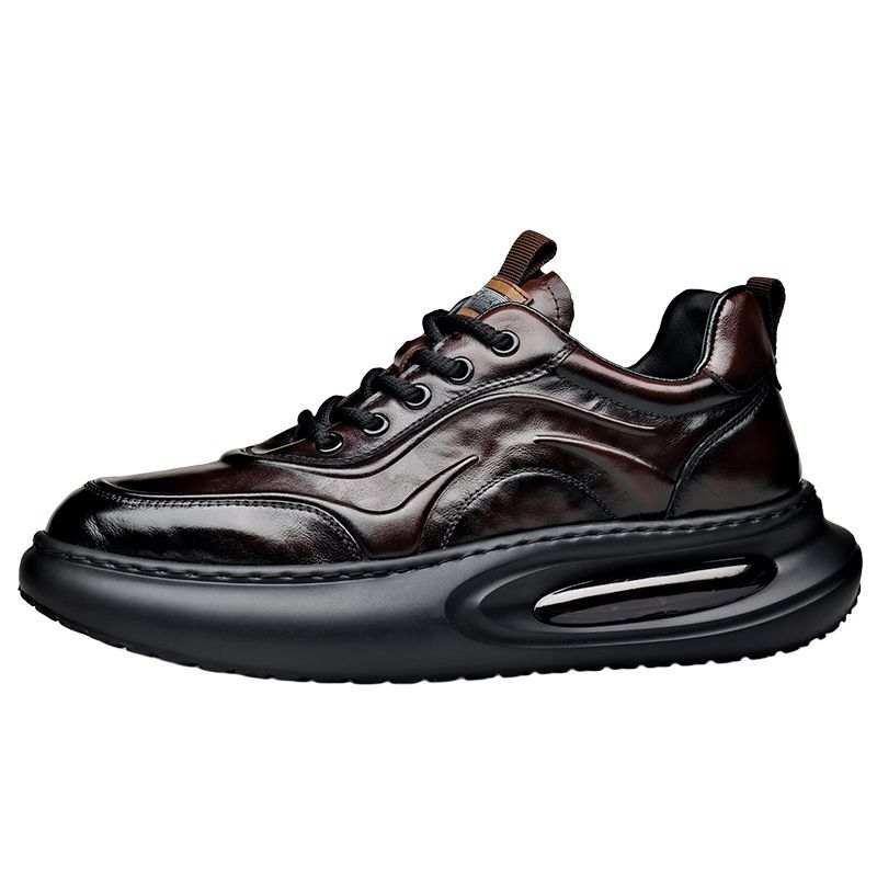 Xiwencha Top Grain Cow Leather Low top Casual Shoes Men's