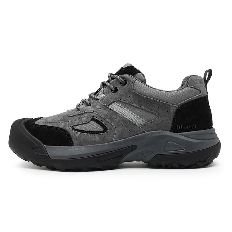 WENNAI Pigskin Abrasion Resistant Abrasion Resistant Low top Casual Shoes Men's Gray