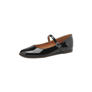 BAISHITING Patent Leather Flat Mary Jane Shoes 1CM Women's