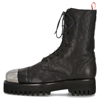 424 X Steel Toe Leather Ankle Boots Unisex Black