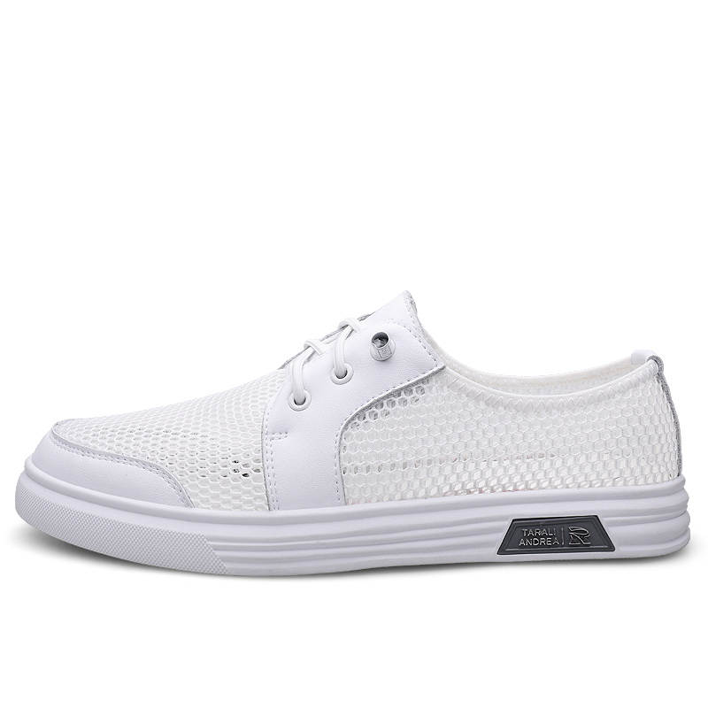 YINGLUNQISHI Top Grain Cow Leather Casual Shoes Men's White
