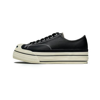T/C TC Tcmade017 Low top Cow Leather Canvas Shoes Unisex Black