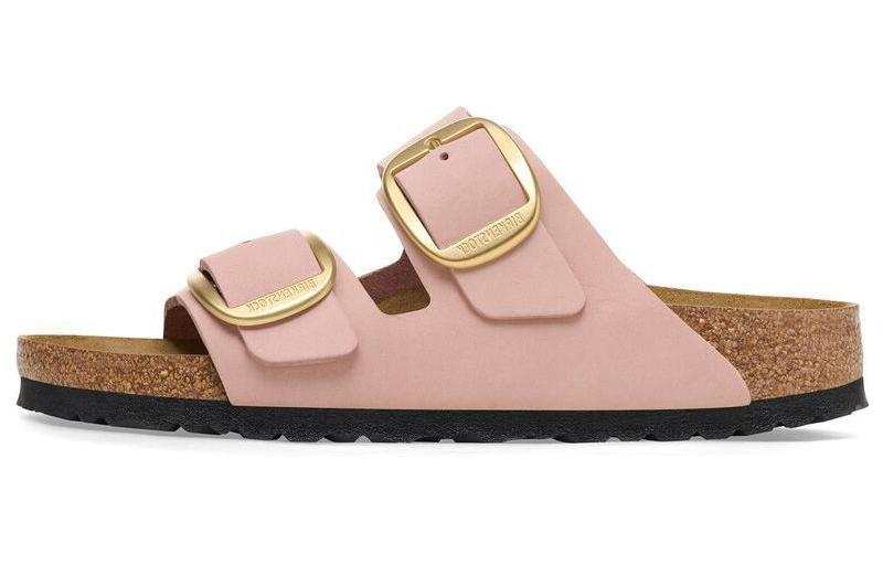 Birkenstock Leather Slide Slippers Women's Pink Narrow