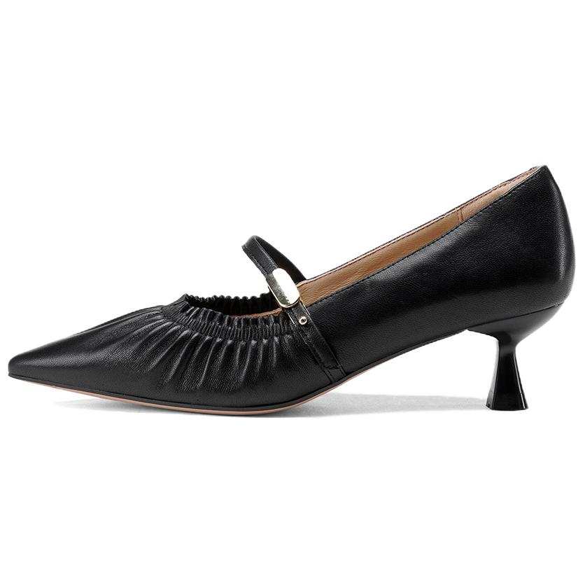 GOLDLION Sheepskin Slim Heel High Heels 5CM Women's