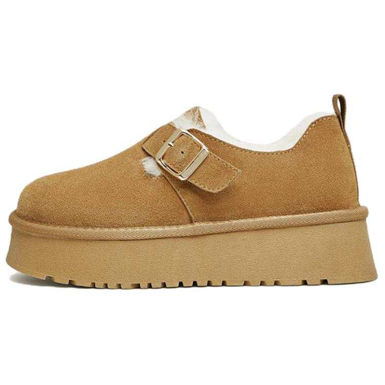 BASTO Cow Suede Stylish Casual, Fleece Lined Thermal, Comfortable Versatile, Trendy Short Snow Boots Women's
