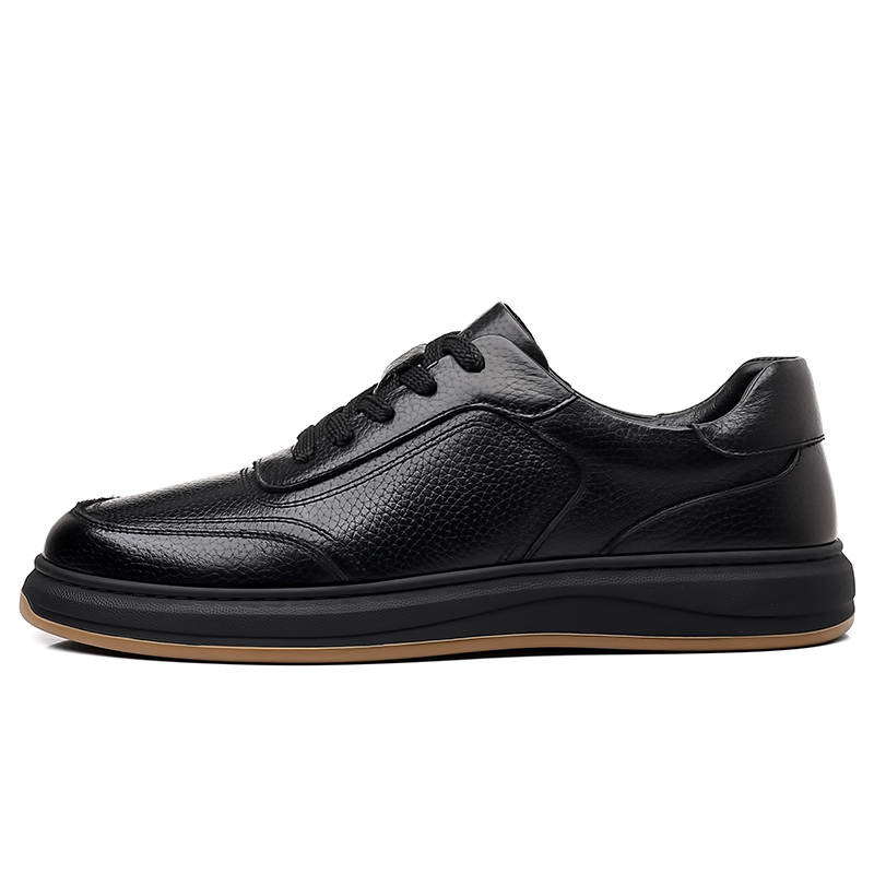 Mulinsen Top Grain Cow Leather Thermal Slip Resistant And Abrasion Resistant Low top Skateboard Shoes Men's