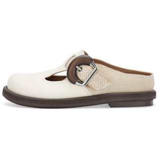 SUGARSU Rubber Sole Abrasion Resistant Slip Resistant Closed Toe Slippers Women's White