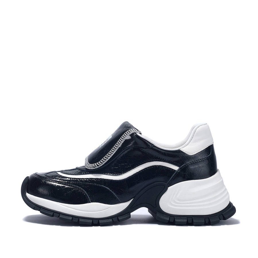 BELLALILY Top Grain Cow Leather Fashion Trend Low top Chunky Sneakers Women's