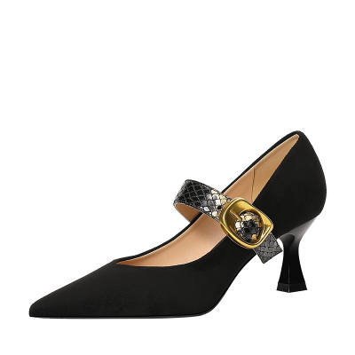 LIKE Suede Mary Jane Shoes Women's Black