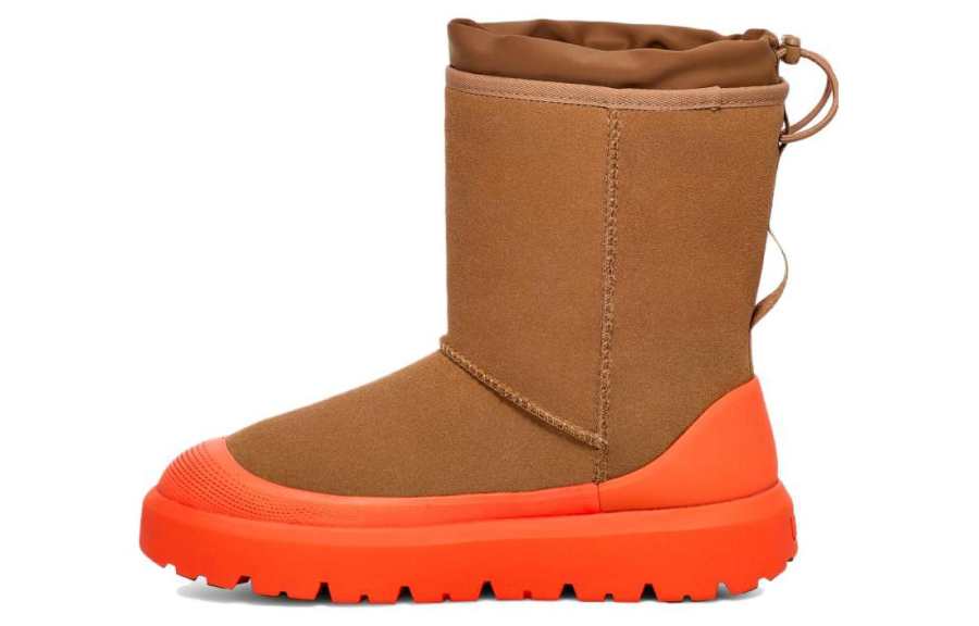 UGG CLASSIC SHORT Thermal Slip Resistant Thermal Slip Resistant Crew Ankle Boots Men's Chestnut