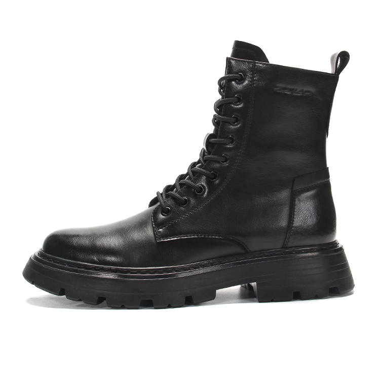 KAIMALONG KAIMALONG Cow Split Leather Knee High Combat Boots Men's