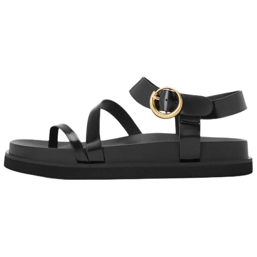 CHARLES&KEITH Pu Minimalist Fashion One Strap Sandals 3.2cm Women's