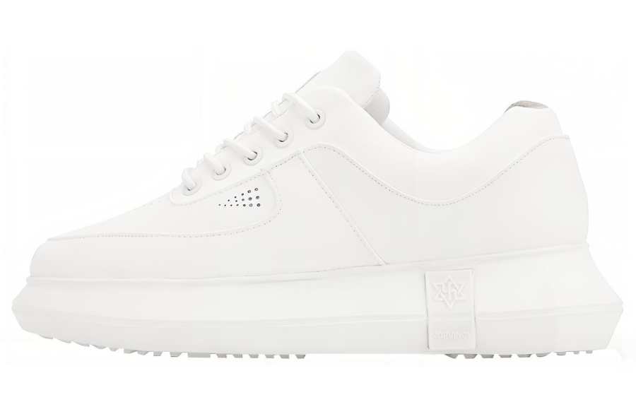 NORVINCY Microfiber Leather Stylish Skateboarding Shoes Unisex White
