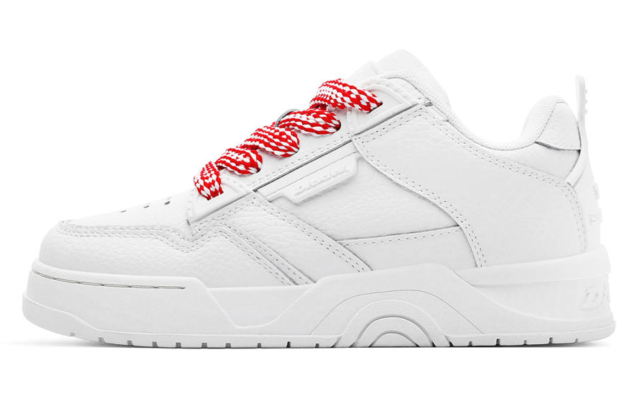 Dickies Cow Split Leather Minimalist Fashion Low top Skateboard Shoes Women's White