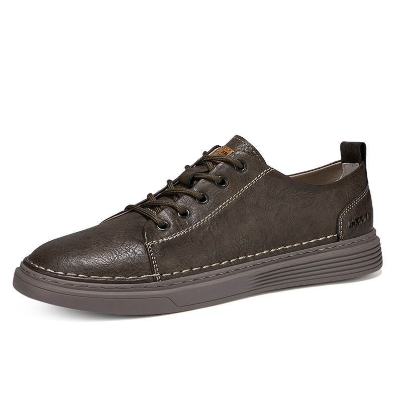 DUNNU Cow Leather Low top Skateboard Shoes Unisex