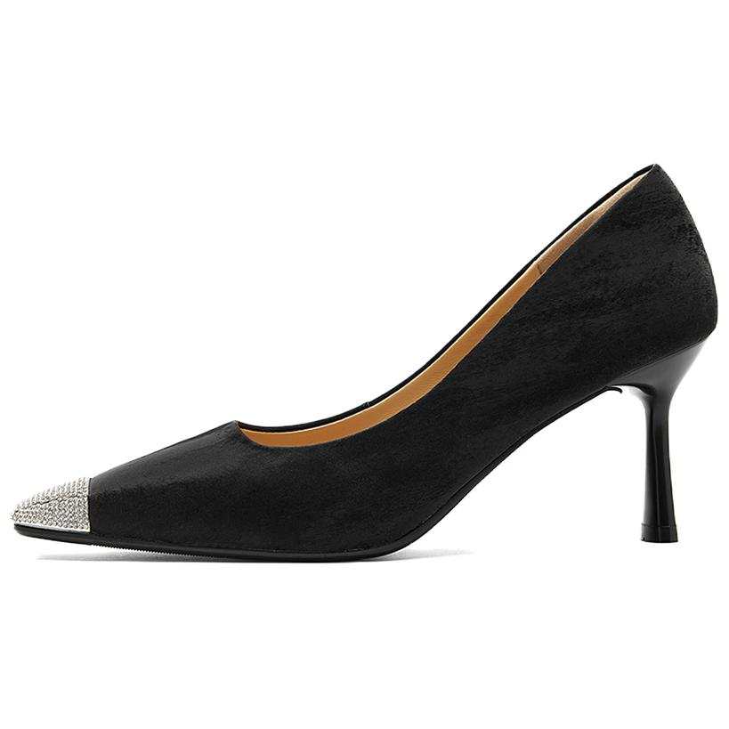 NINE WEST Cow Leather Slim Heel High Heels 7.8cm Women's