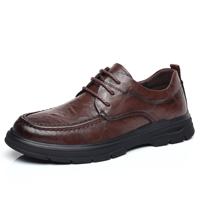 CITONGXIANSHENG Cow Split Leather Casual Shoes Men's Brown