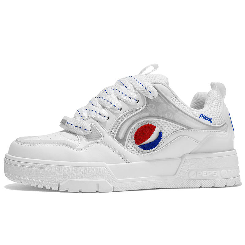 Pepsi Jelly Color Series Cushioning Abrasion Resistant Slip Resistant Low top Skateboard Shoes Unisex White