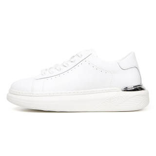 CAIZI Cow Leather Skateboard Shoes Men's White