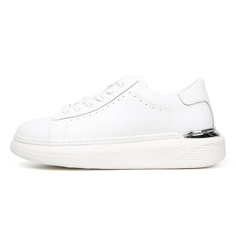 CAIZI Cow Leather Skateboard Shoes Men's White