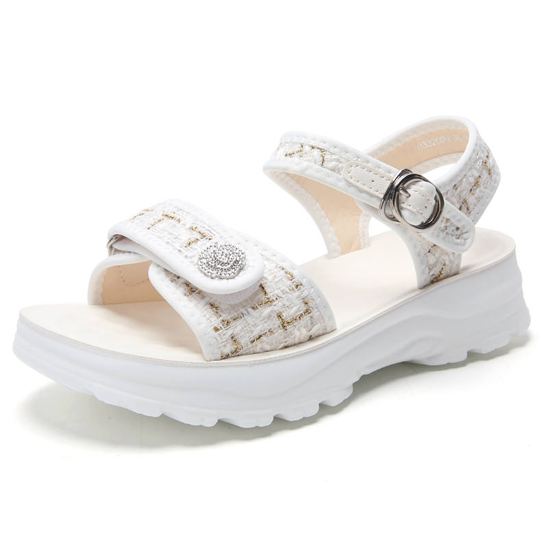 REIHUNG Beach Sandals Women's Beige/Black