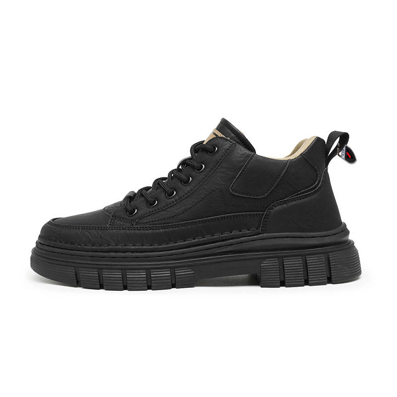 YALU Microfiber Leather Mid top Skateboard Shoes Men's