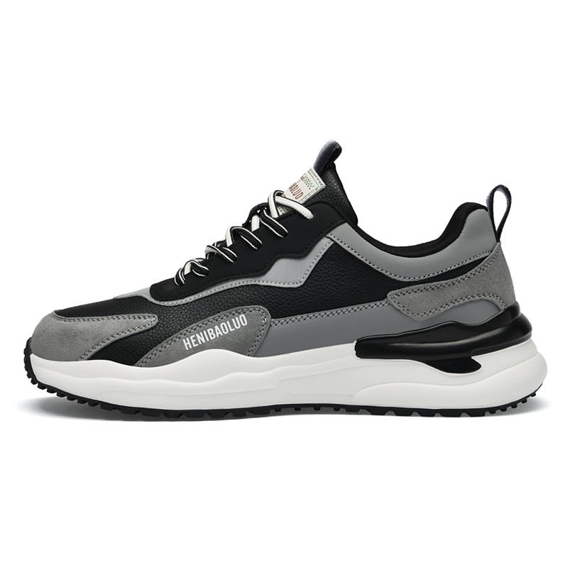 HENIBAOLUO Cow Split Leather Slip Resistant Abrasion Resistant Slip Resistant Abrasion Resistant Low top Casual Shoes