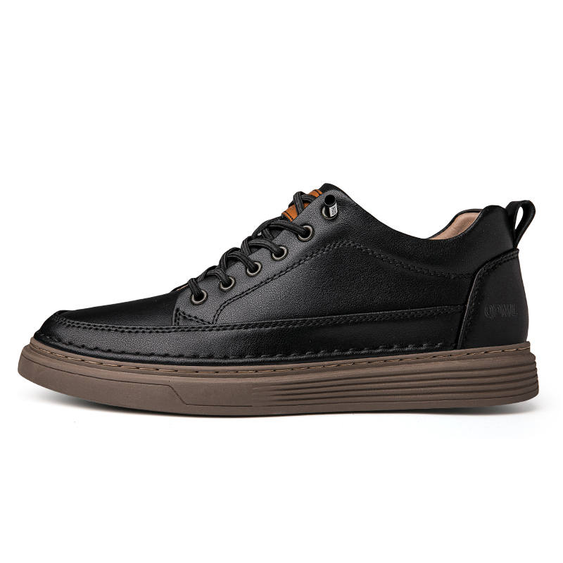 Qiandongmeili Leather Low top Skateboard Shoes Unisex