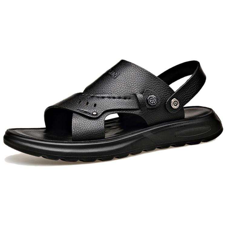 PT'SON PT'SON Top Grain Cow Leather Beach Sandals Men's