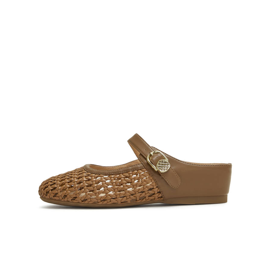 Teenmix Rubber Sole Abrasion Resistant Closed Toe Slippers Women's Brown