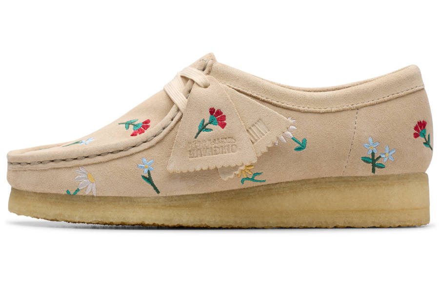 Clarks Cow Split Leather Low top Casual Shoes Women's Light Brown