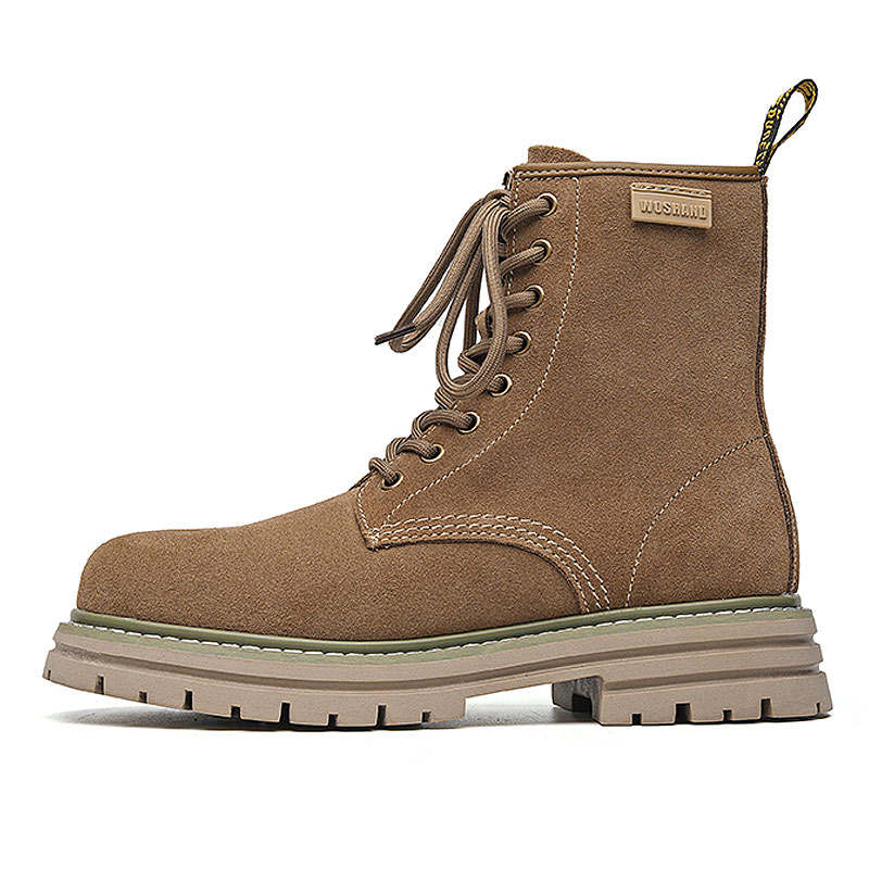 KAQIAODI Combat Boots Unisex Yellow Brown