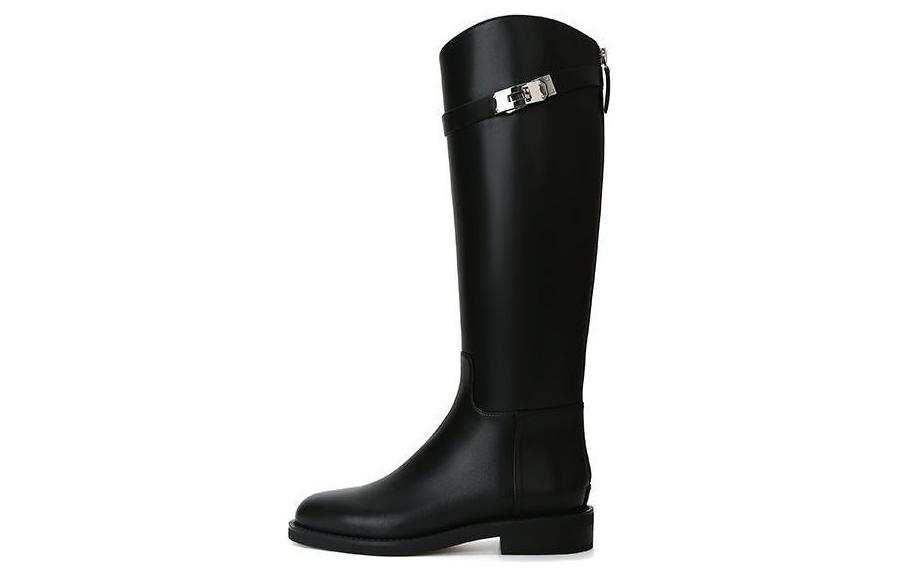 CHRISTINE SHEII Su Yinyin Split Cow Leather, Leather Knee high Boots 3cm Women's Black