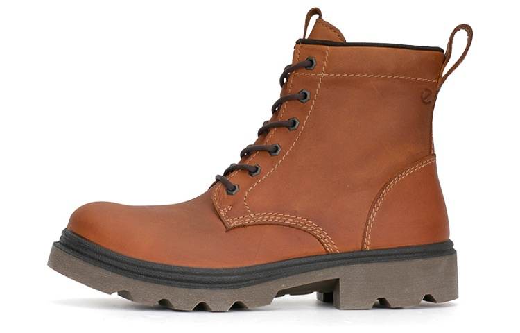 Ecco Ecco Cow Leather Short Combat Boots Men's Brown