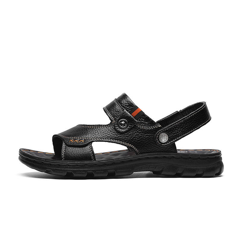 CARTELO Driving Slippers Shoes Top Grain Cow Leather Beach Sandals Men's