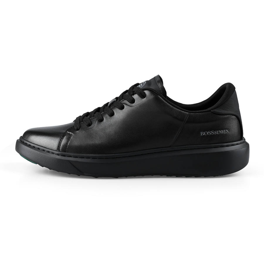 BOSSSUNWEN Low top Stylish Skateboarding Shoes Men's Black Box