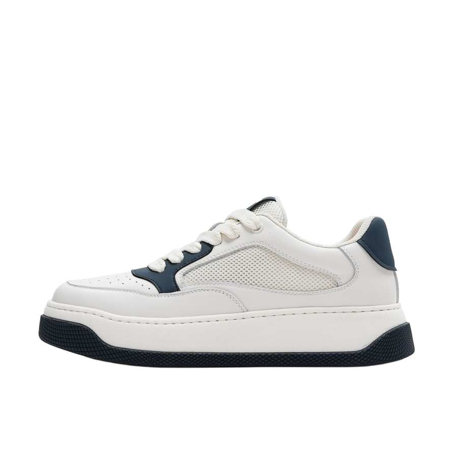 DENIERSEN Men's Casual Shoes Men's Low Top White/White Blue/White Gray