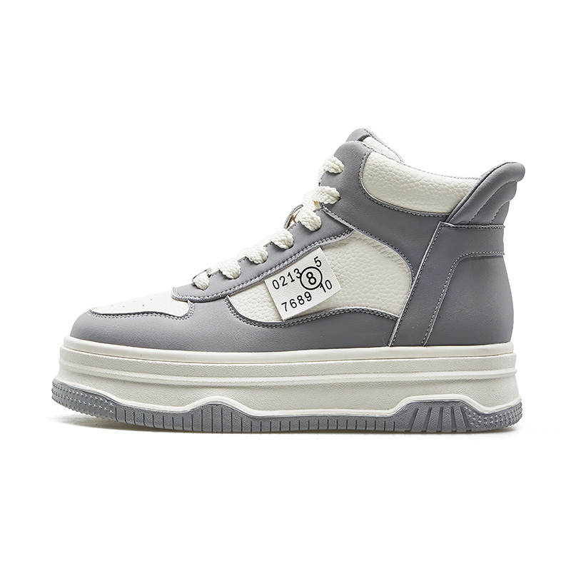KANGNAI Synthetic Leather, Split Cow Leather Abrasion Resistant Mid top Skateboard Shoes Men's