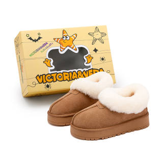 VICTORIA&VERA Cow Suede Short Snow Boots Women's