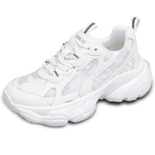 TOMAY Leather Cushioning Breathable Height Increasing Cushioning Breathable Height Increasing Low top Casual Shoes