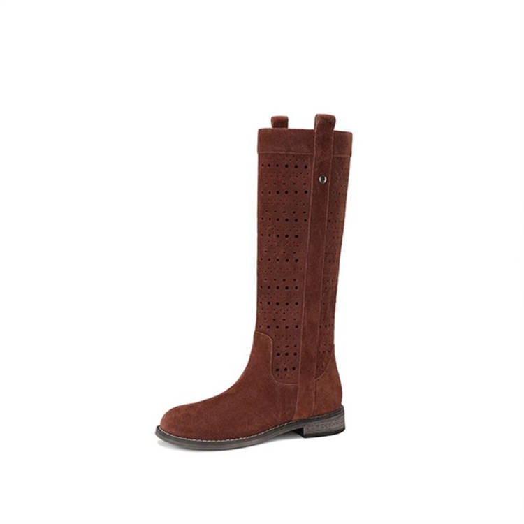 JESSICA SOPHIA Cow Suede Knee high Boots 3cm Women's