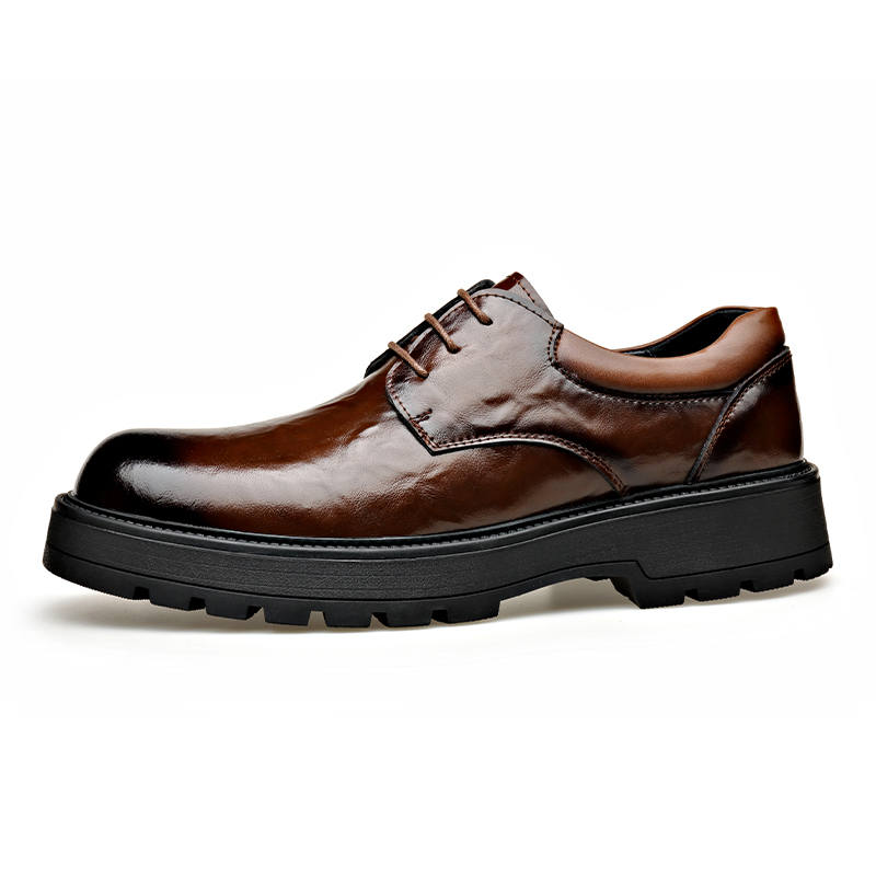 CITONGXIANSHENG Cow Split Leather Casual Shoes Men's Brown
