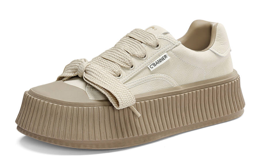 C°BANNER Low top Skateboard Shoes Women's Beige Apricot