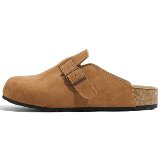 LANMOU Rubber Sole Slip Resistant Slip Resistant Closed Toe Slippers Women's Light Chestnut