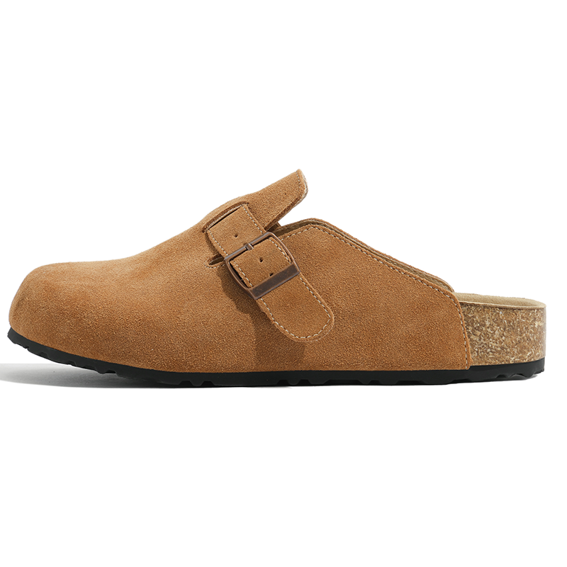 LANMOU Rubber Sole Slip Resistant Slip Resistant Closed Toe Slippers Women's Light Chestnut