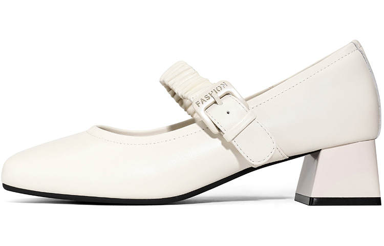 OCCAMAN Mary Jane Shoes Women's Low Top Ecru/Black