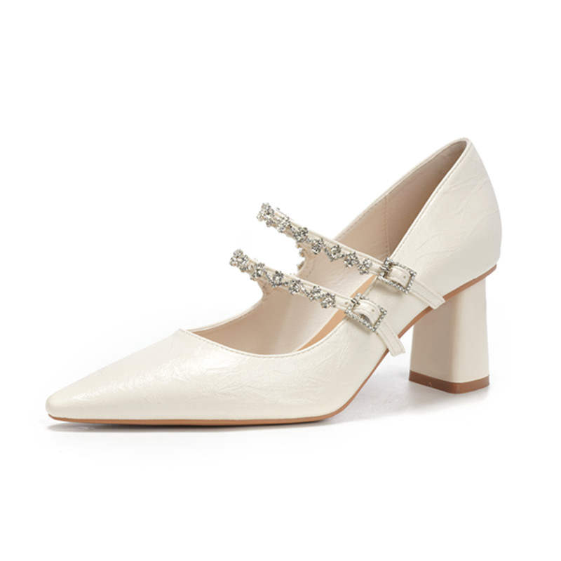 TATAYA Microfiber Leather Chunky Heel High Heels Women's